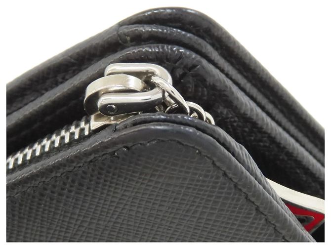 Prada Saffiano Leder Bi-Fold Geldbörse Schwarz - Ansicht 15