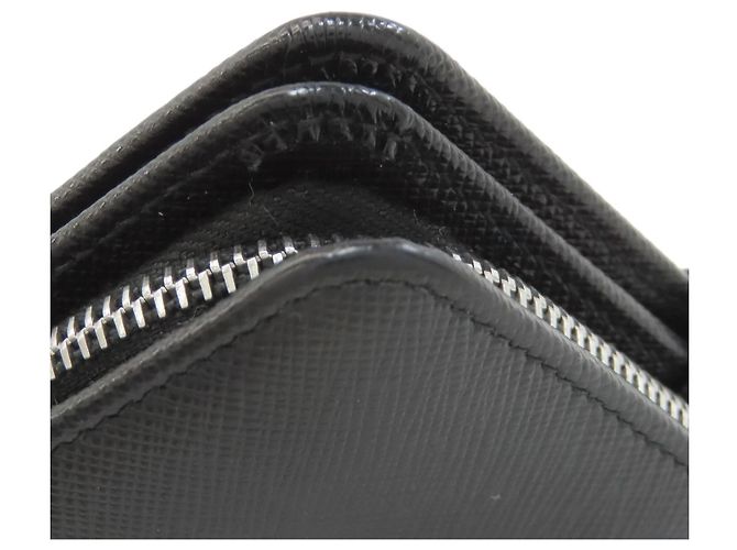 Prada Saffiano Leder Bi-Fold Geldbörse Schwarz - Ansicht 16