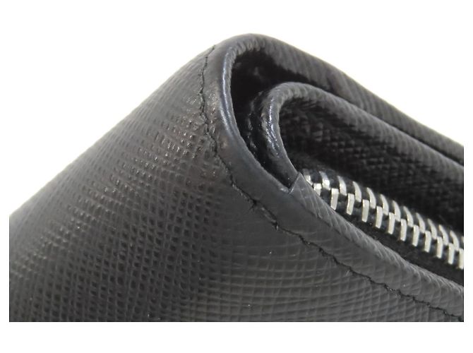 Prada Saffiano Leder Bi-Fold Geldbörse Schwarz - Ansicht 17