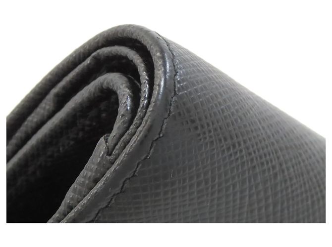 Prada Saffiano Leder Bi-Fold Geldbörse Schwarz - Ansicht 18