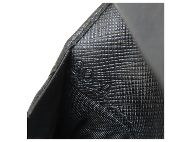 Prada Saffiano Leder Bi-Fold Geldbörse Schwarz - Ansicht 8