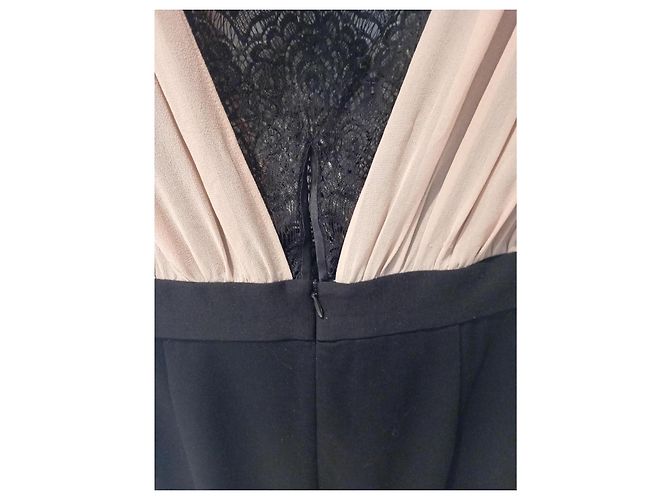 Autre Marque Abito nero e beige con pizzo - vista 4
