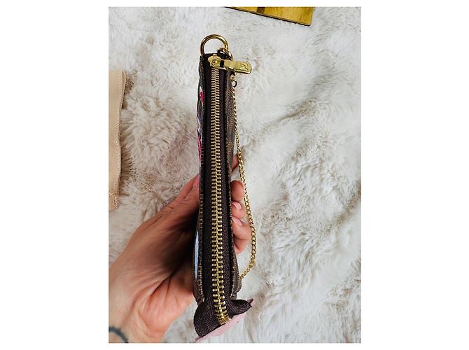 Vivienne Louis Vuitton Mini Pochette Accessori – Edizione Limitata Natale 2020 Marrone Rosa - vista 6