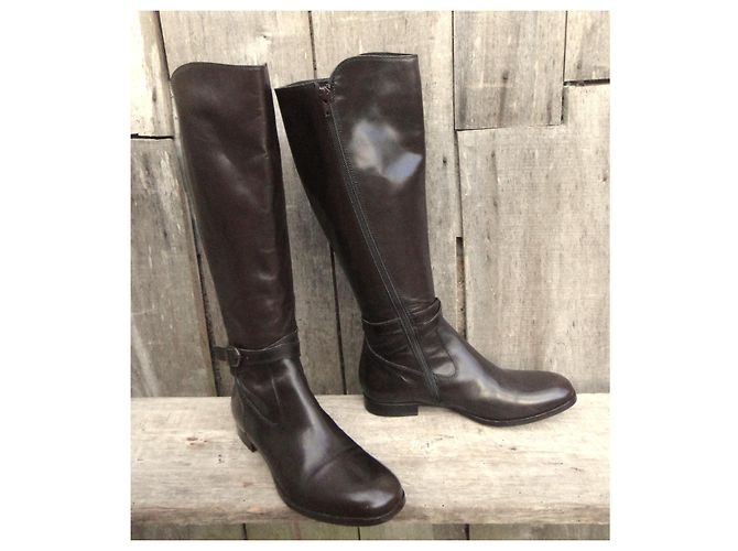 Autre Marque Botas AGL de cuero marrón oscuro - vista 2