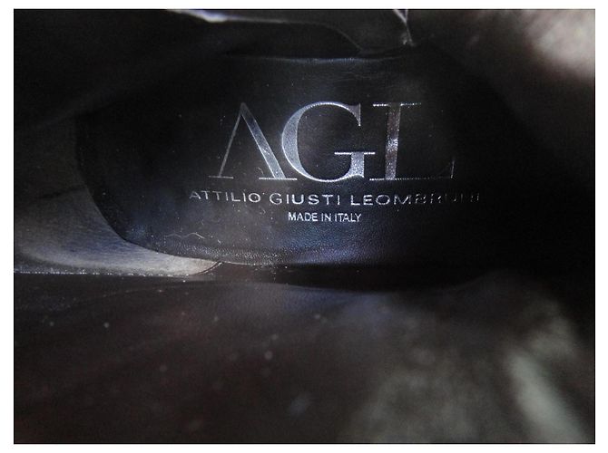 Autre Marque Botas AGL de cuero marrón oscuro - vista 7