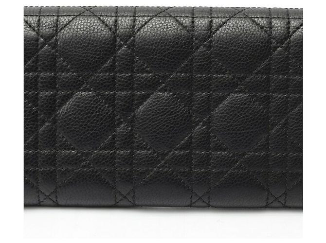 Christian Dior Caro Langer Klappgeldbeutel Schwarz - Ansicht 2