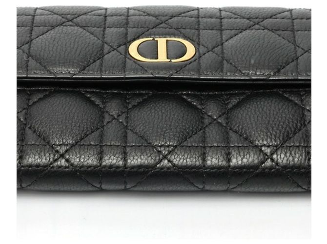 Christian Dior Caro Langer Klappgeldbeutel Schwarz - Ansicht 3