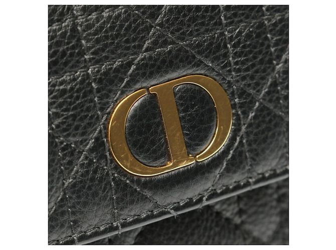 Christian Dior Caro Langer Klappgeldbeutel Schwarz - Ansicht 4