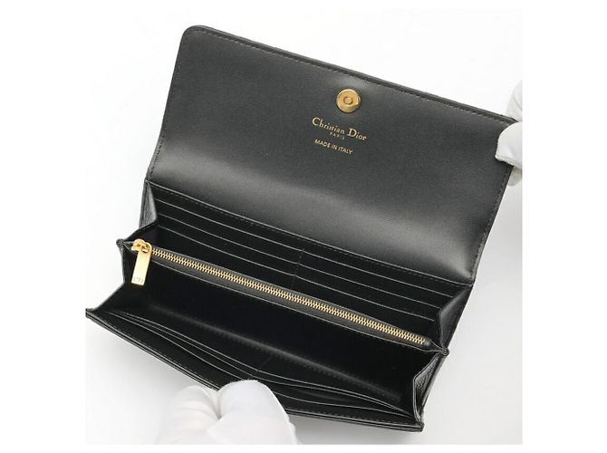 Christian Dior Caro Langer Klappgeldbeutel Schwarz - Ansicht 5