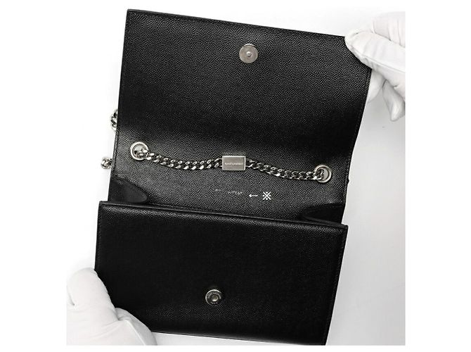 Borsa a Spalla Kate Small Chain di Saint Laurent Nero - vista 6