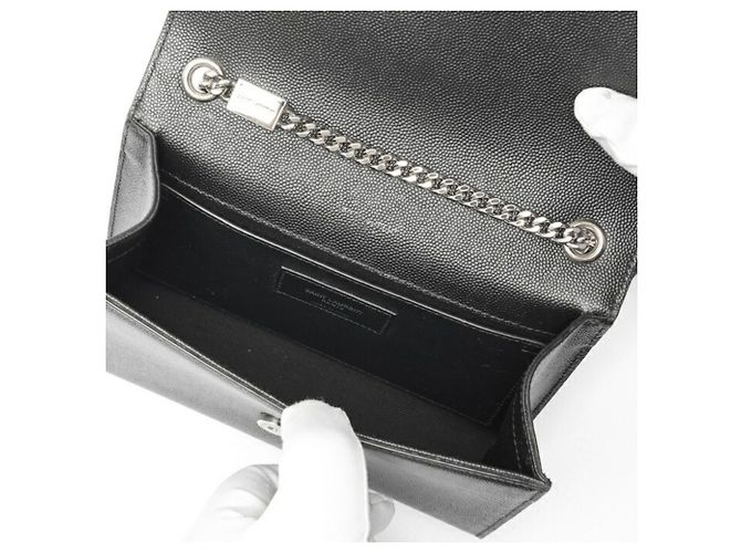 Borsa a Spalla Kate Small Chain di Saint Laurent Nero - vista 7
