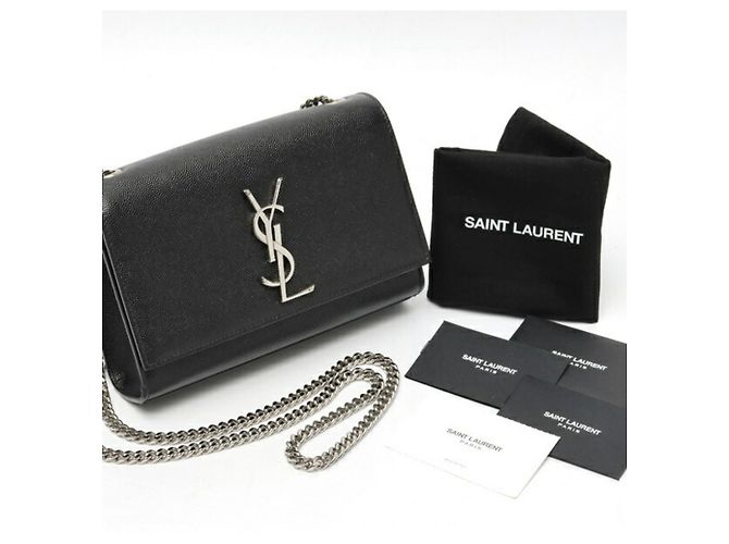Borsa a Spalla Kate Small Chain di Saint Laurent Nero - vista 8