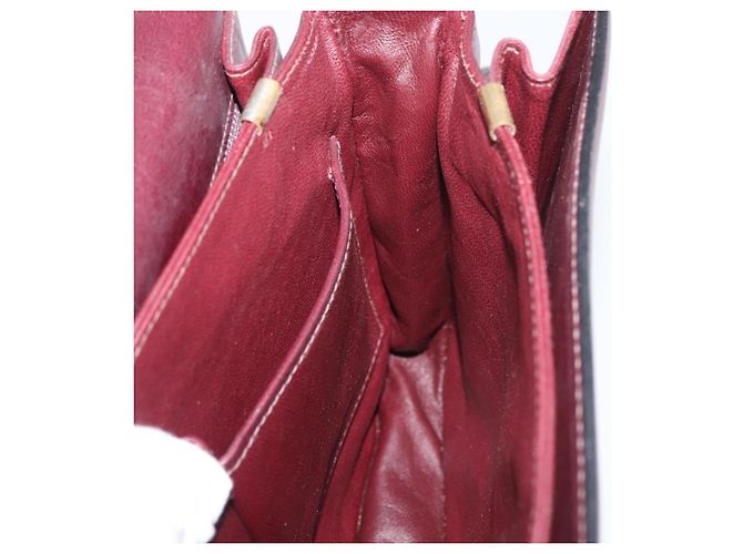 Borsa a spalla CÉLINE Carrozza in pelle Bordeaux Oro Auth 174318A D'oro Bordò - vista 18
