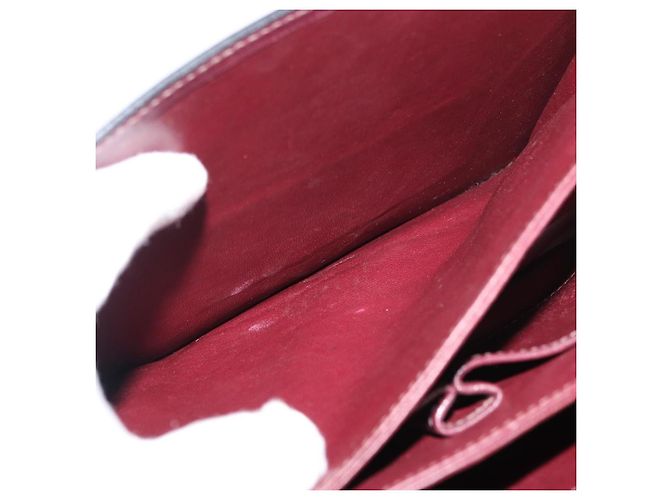 Borsa a spalla CÉLINE Carrozza in pelle Bordeaux Oro Auth 174318A D'oro Bordò - vista 20