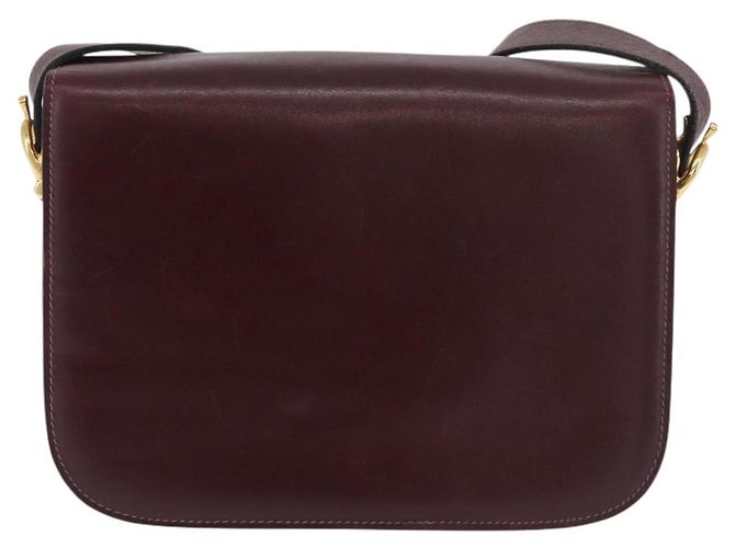 Borsa a spalla CÉLINE Carrozza in pelle Bordeaux Oro Auth 174318A D'oro Bordò - vista 3