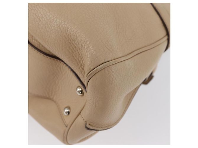 Borsa a mano Gancini in pelle beige e argento di Salvatore Ferragamo Auth hk3582 - vista 13
