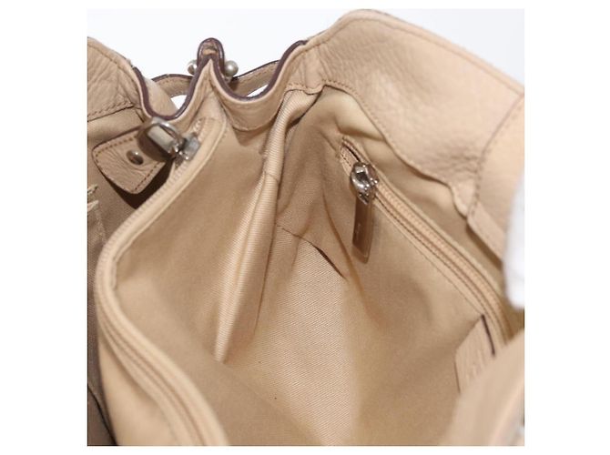 Borsa a mano Gancini in pelle beige e argento di Salvatore Ferragamo Auth hk3582 - vista 17