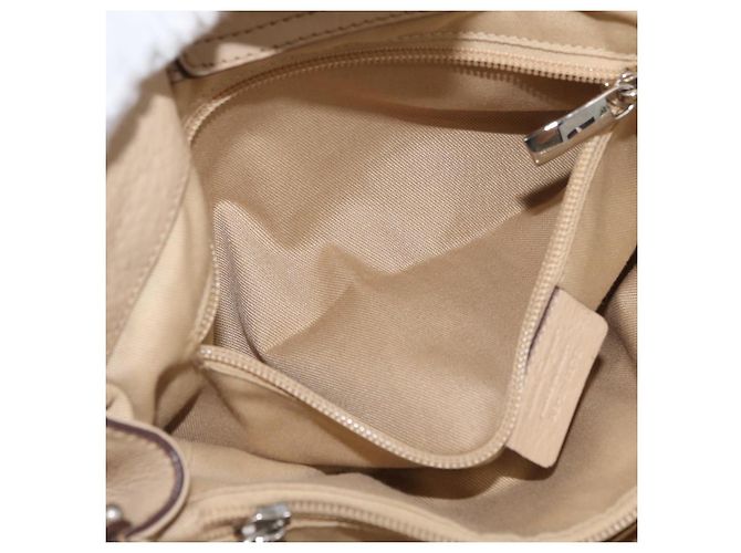 Borsa a mano Gancini in pelle beige e argento di Salvatore Ferragamo Auth hk3582 - vista 22