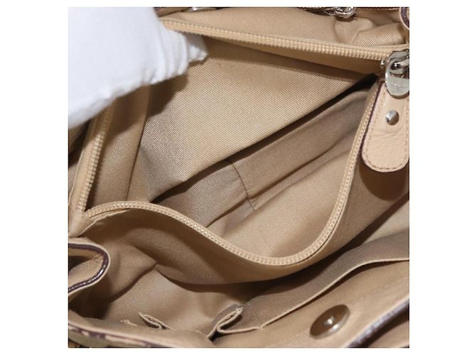 Borsa a mano Gancini in pelle beige e argento di Salvatore Ferragamo Auth hk3582 - vista 24