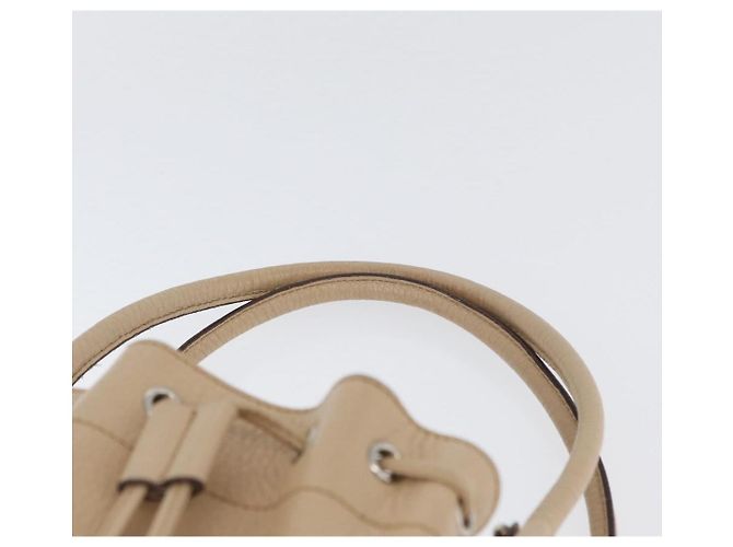 Borsa a mano Gancini in pelle beige e argento di Salvatore Ferragamo Auth hk3582 - vista 8