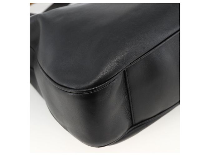 Borsa a Spalla in Pelle Gucci Bamboo 2way Nera Oro 001 2123 1577 Auth am11264 Nero D'oro - vista 15