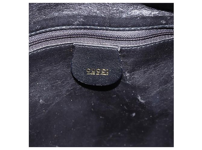 Borsa a Spalla in Pelle Gucci Bamboo 2way Nera Oro 001 2123 1577 Auth am11264 Nero D'oro - vista 16