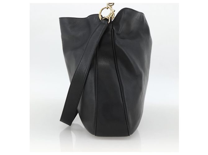 Borsa a Spalla in Pelle Gucci Bamboo 2way Nera Oro 001 2123 1577 Auth am11264 Nero D'oro - vista 5