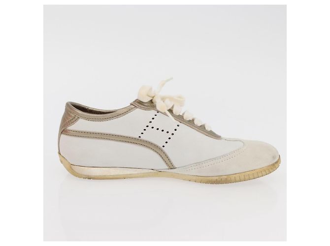 Hermès Sneakers HERMES in pelle bianca Auth 174640A Bianco - vista 20