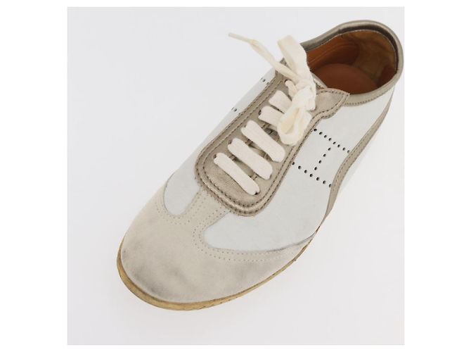 Hermès Sneakers HERMES in pelle bianca Auth 174640A Bianco - vista 22
