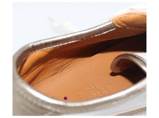 Hermès Sneakers HERMES in pelle bianca Auth 174640A Bianco - vista 32