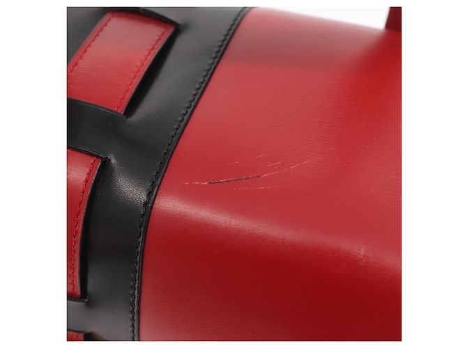 Céline Borsa a mano CELINE in pelle rossa dorata Auth YKZ1471A Rosso D'oro - vista 14