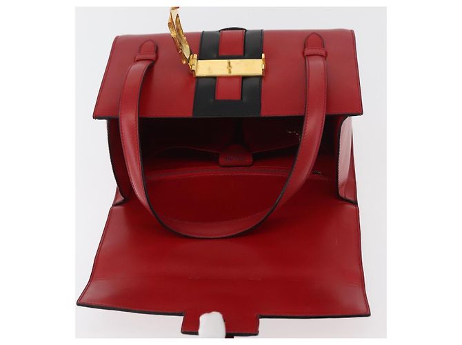 Céline Borsa a mano CELINE in pelle rossa dorata Auth YKZ1471A Rosso D'oro - vista 16