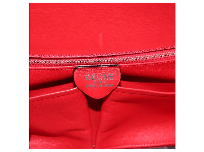Céline Borsa a mano CELINE in pelle rossa dorata Auth YKZ1471A Rosso D'oro - vista 17