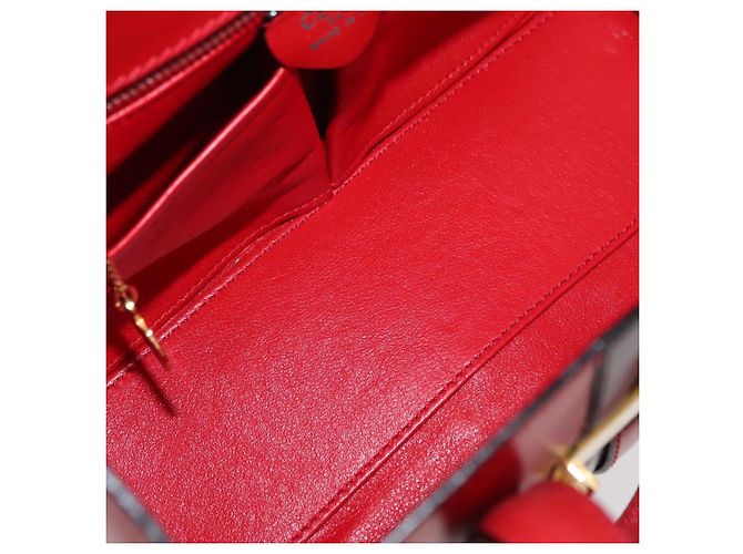 Céline Borsa a mano CELINE in pelle rossa dorata Auth YKZ1471A Rosso D'oro - vista 18