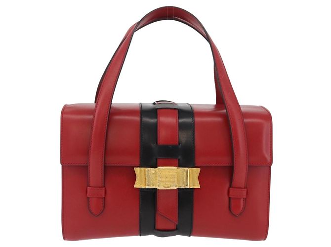 Céline Borsa a mano CELINE in pelle rossa dorata Auth YKZ1471A Rosso D'oro - vista 2