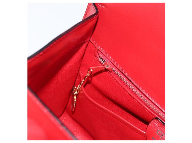Céline Borsa a mano CELINE in pelle rossa dorata Auth YKZ1471A Rosso D'oro - vista 21