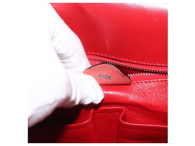 Céline Borsa a mano CELINE in pelle rossa dorata Auth YKZ1471A Rosso D'oro - vista 23