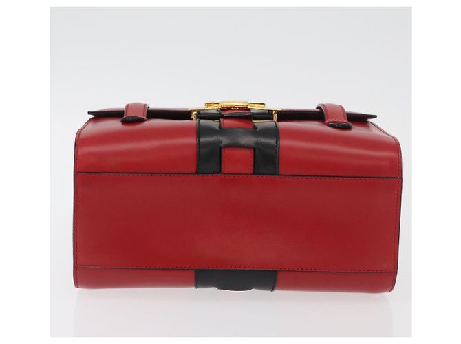 Céline Borsa a mano CELINE in pelle rossa dorata Auth YKZ1471A Rosso D'oro - vista 9