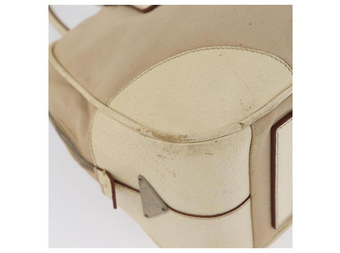 PRADA Borsa a mano in tela beige argento Auth YKZ813 - vista 12