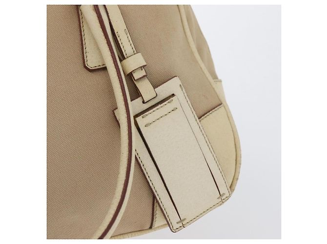 PRADA Borsa a mano in tela beige argento Auth YKZ813 - vista 15