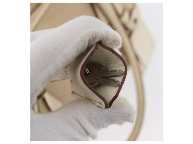 PRADA Borsa a mano in tela beige argento Auth YKZ813 - vista 16