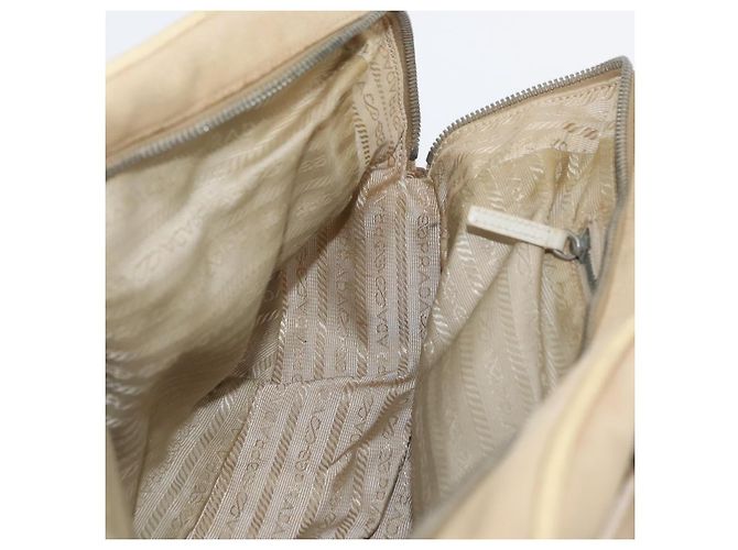 PRADA Borsa a mano in tela beige argento Auth YKZ813 - vista 21