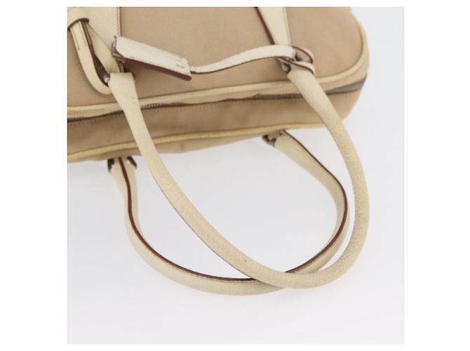 PRADA Borsa a mano in tela beige argento Auth YKZ813 - vista 7