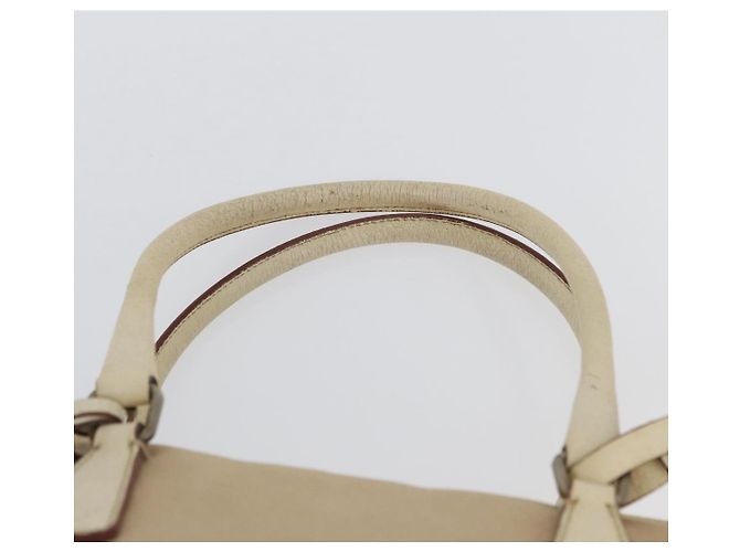 PRADA Borsa a mano in tela beige argento Auth YKZ813 - vista 8