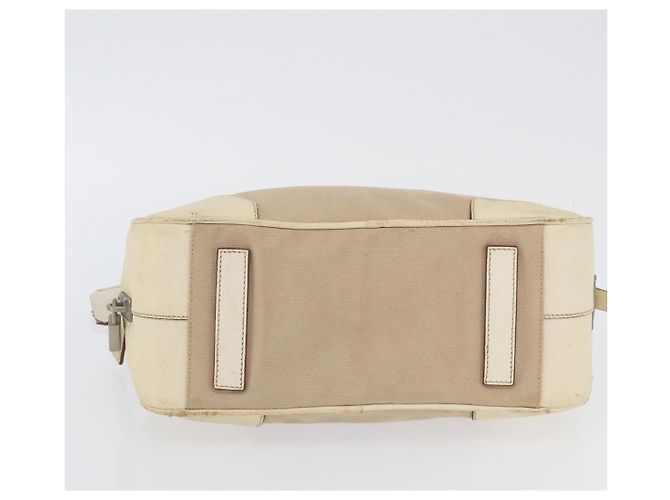 PRADA Borsa a mano in tela beige argento Auth YKZ813 - vista 9