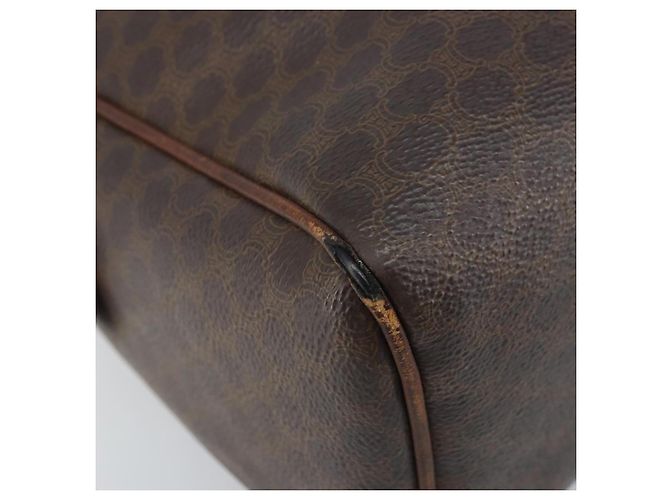 Céline Sac à main en toile Macadam CELINE en cuir PVC marron doré Auth YKZ329 - vue 11