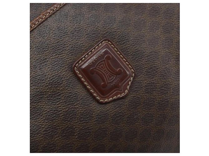 Céline Sac à main en toile Macadam CELINE en cuir PVC marron doré Auth YKZ329 - vue 14
