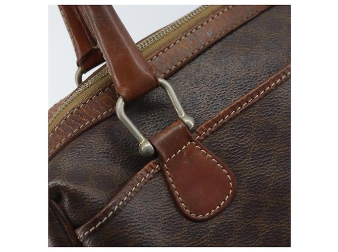 Céline Sac à main en toile Macadam CELINE en cuir PVC marron doré Auth YKZ329 - vue 16