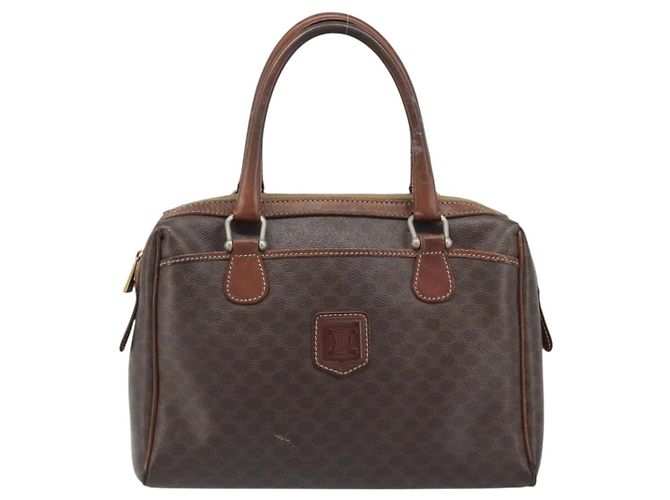 Céline Sac à main en toile Macadam CELINE en cuir PVC marron doré Auth YKZ329 - vue 2