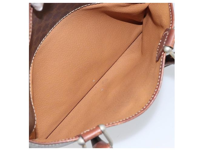 Céline Sac à main en toile Macadam CELINE en cuir PVC marron doré Auth YKZ329 - vue 24